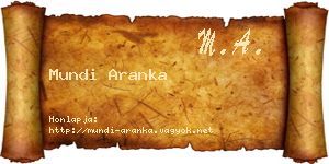 Mundi Aranka névjegykártya